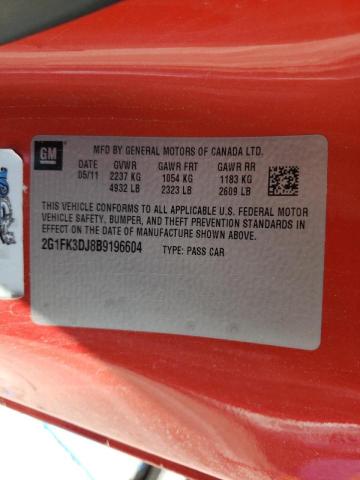 Photo 10 from auction – 2011 CHEVROLET CAMARO 2SS with VIN 2G1FK3DJ8B9196604