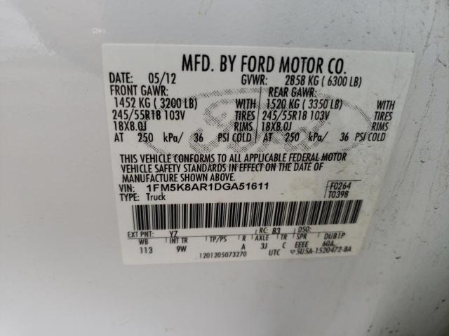Photo 10 from auction – 2013 FORD EXPLORER P with VIN 1FM5K8AR1DGA51611