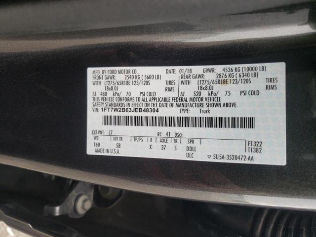 Photo 10 from auction – 2018 FORD F250 SUPER with VIN 1FT7W2B63JEB48304