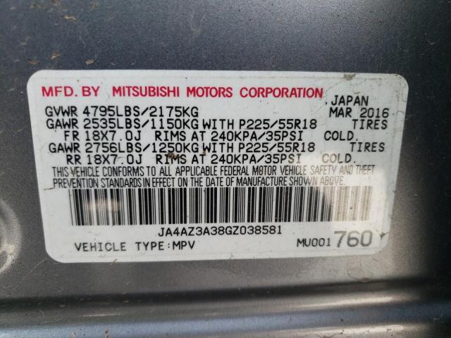 Photo 10 from auction – 2016 MITSUBISHI OUTLANDER with VIN JA4AZ3A38GZ038581