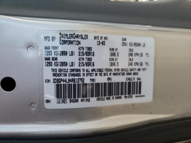 Photo 10 from auction – 2004 DODGE GRAND CARA with VIN 2D8GP44L04R612752
