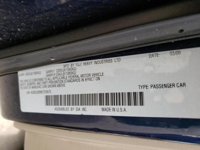 Photo 10 from auction – 2006 SUBARU LEGACY 2.5 with VIN 4S3BL626667216570