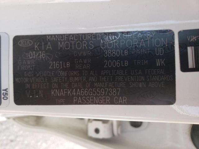 Photo 10 from auction – 2016 KIA FORTE LX with VIN KNAFK4A66G5597387