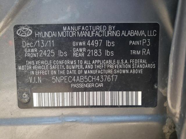 Photo 10 from auction – 2012 HYUNDAI SONATA SE with VIN 5NPEC4AB5CH437617