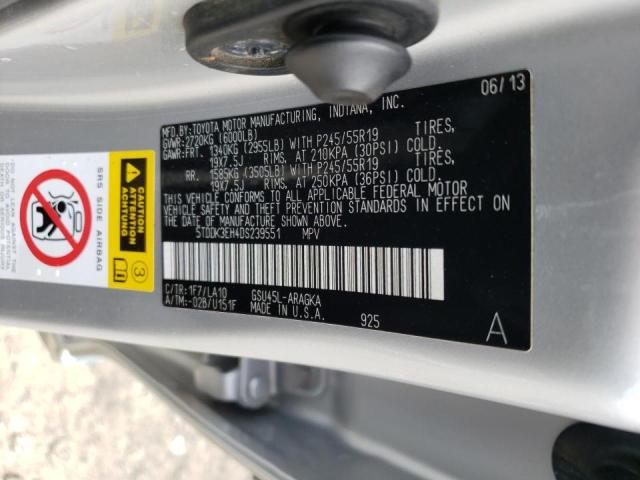 Photo 10 from auction – 2013 TOYOTA HIGHLANDER with VIN 5TDDK3EH4DS239551