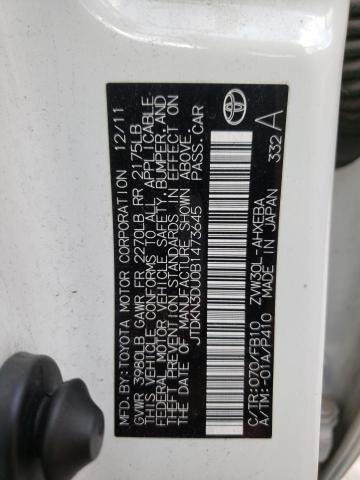 Photo 10 from auction – 2011 TOYOTA PRIUS with VIN JTDKN3DU0B1473645
