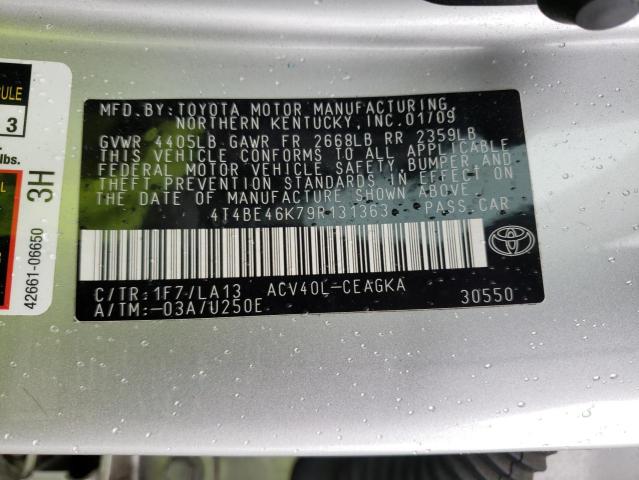 Photo 10 from auction – 2009 TOYOTA CAMRY BASE with VIN 4T4BE46K79R131363