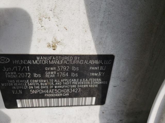 Photo 10 from auction – 2012 HYUNDAI ELANTRA GL with VIN 5NPDH4AE5CH083427