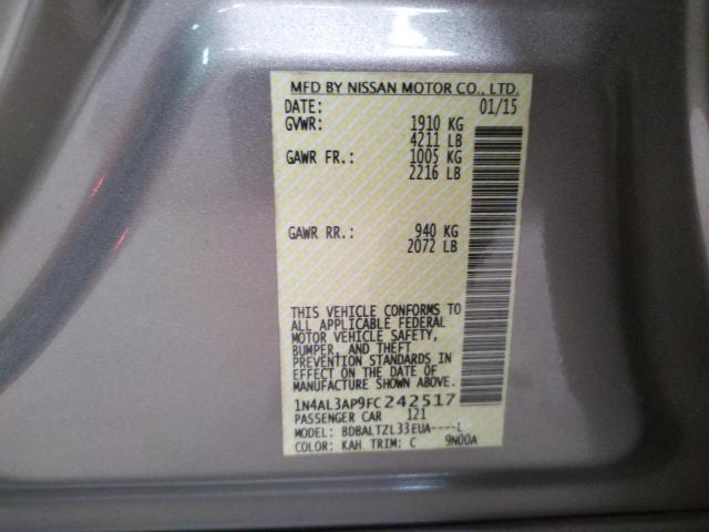 Photo 10 from auction – 2015 NISSAN ALTIMA 2.5 with VIN 1N4AL3AP9FC242517
