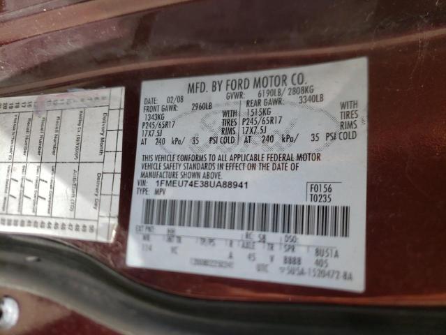 Photo 10 from auction – 2008 FORD EXPLORER E with VIN 1FMEU74E38UA88941
