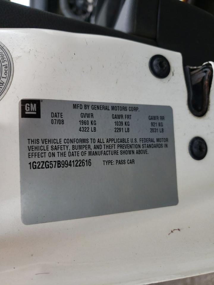 Photo 10 from auction – 2009 PONTIAC G6 with VIN 1G2ZG57B994122616