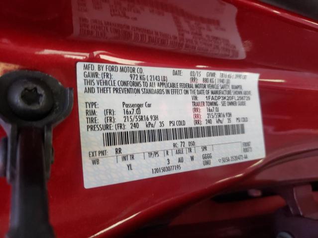 Photo 10 from auction – 2015 FORD FOCUS SE with VIN 1FADP3K20FL256729
