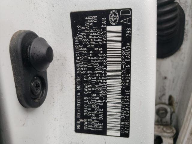 Фото 10 с аукциона – 2012 TOYOTA COROLLA BA с VIN 2T1BU4EE0CC916678