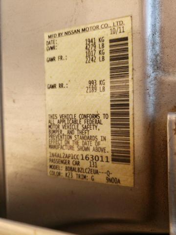 Photo 10 from auction – 2012 NISSAN ALTIMA BAS with VIN 1N4AL2AP1CC163011