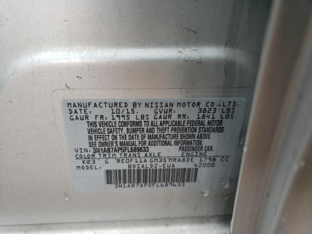 Photo 10 from auction – 2015 NISSAN SENTRA S with VIN 3N1AB7AP5FL689633