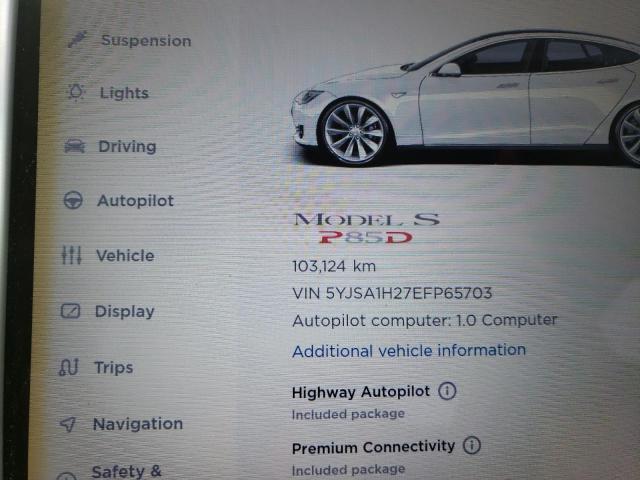 Photo 8 from auction – 2014 TESLA MODEL S with VIN 5YJSA1H27EFP65703