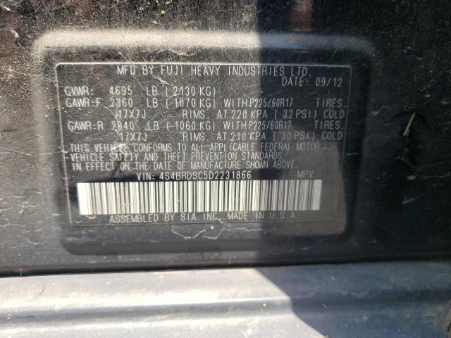Photo 10 from auction – 2013 SUBARU OUTBACK 3. with VIN 4S4BRDSC5D2231866