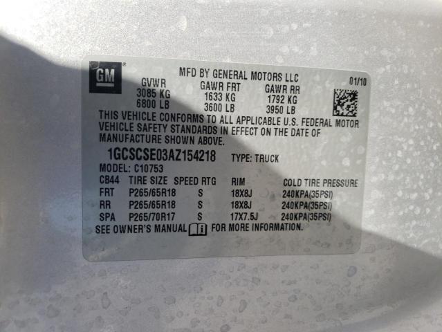 Photo 10 from auction – 2010 CHEVROLET SILVERADO with VIN 1GCSCSE03AZ154218