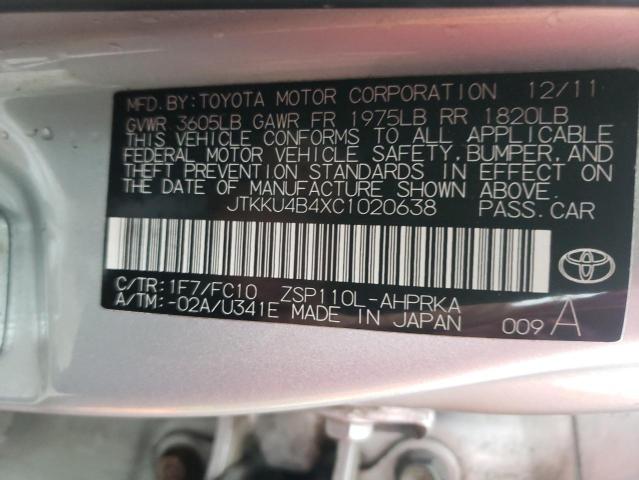 Photo 10 from auction – 2012 TOYOTA SCION XD with VIN JTKKU4B4XC1020638