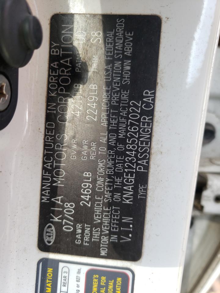 صورة رقم 10 من المزاد - 2008 KIA OPTIMA LX مع VIN KNAGE123485267022