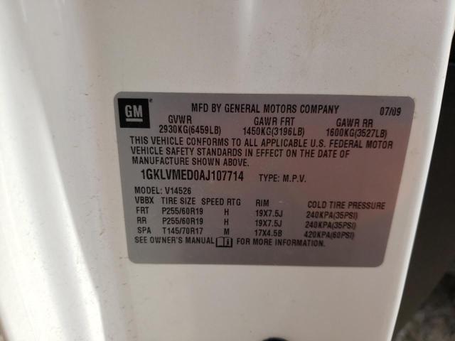 Photo 10 from auction – 2010 GMC ACADIA with VIN 1GKLVMED0AJ107714
