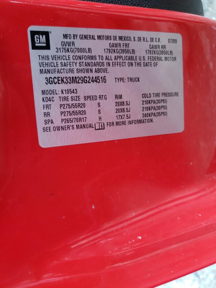 Photo 19 from auction – 2009 CHEVROLET SILVERADO with VIN 3GCEK33M29G244516