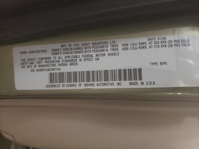 Photo 10 from auction – 2005 SUBARU LEGACY OUT with VIN 4S4BP61C357367744