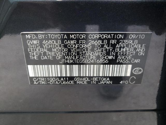Foto 1 de la subasta – 2011 LEXUS ES 350 con VIN JTHBK1EG5B2416856