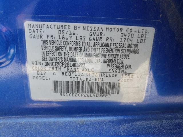 Photo 10 from auction – 2016 NISSAN VERSA NOTE with VIN 3N1CE2CP2GL403223