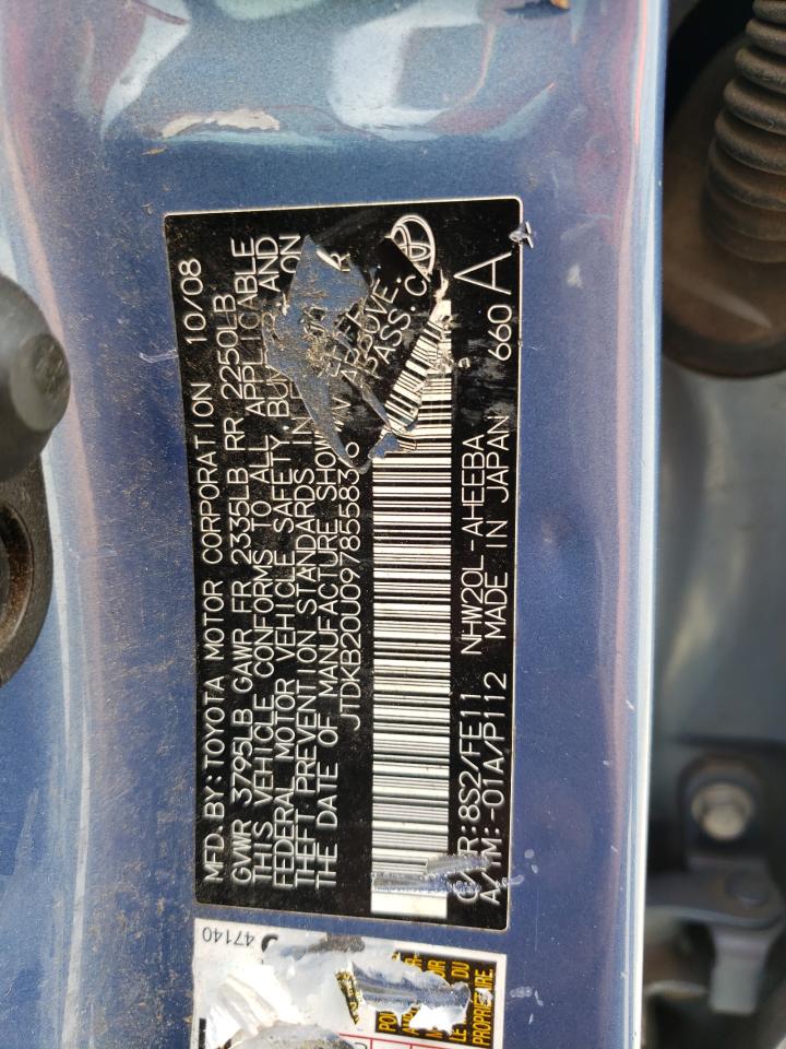 Photo 10 from auction – 2009 TOYOTA PRIUS with VIN JTDKB20U097855836