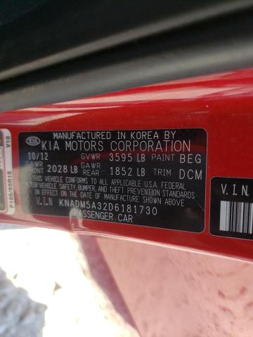 Photo 10 from auction – 2013 KIA RIO LX with VIN KNADM5A32D6181730
