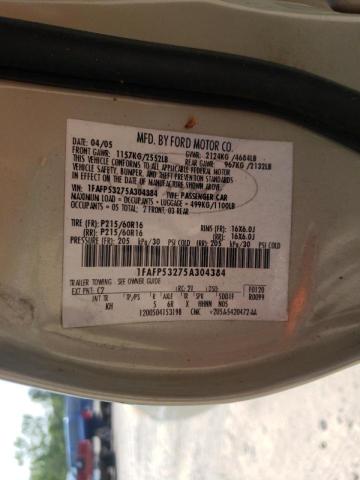 Photo 10 from auction – 2005 FORD TAURUS SE with VIN 1FAFP53275A304384