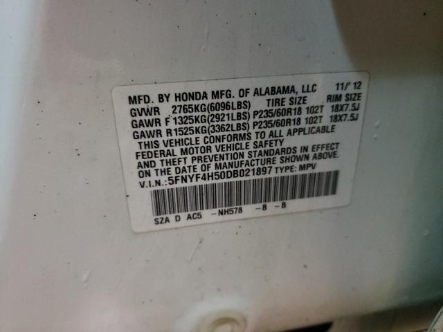 Photo 10 from auction – 2013 HONDA PILOT with VIN 5FNYF4H50DB021897