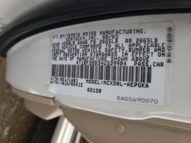 Photo 10 from auction – 2004 TOYOTA AVALON XL with VIN 4T1BF28B34U339984