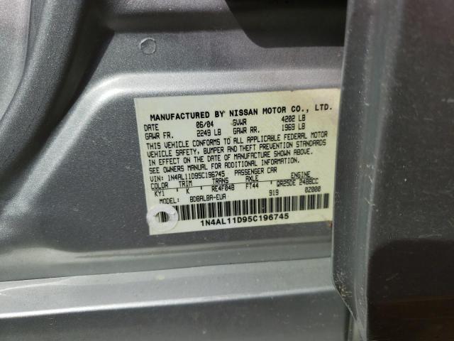 Photo 10 from auction – 2005 NISSAN ALTIMA S with VIN 1N4AL11D95C196745