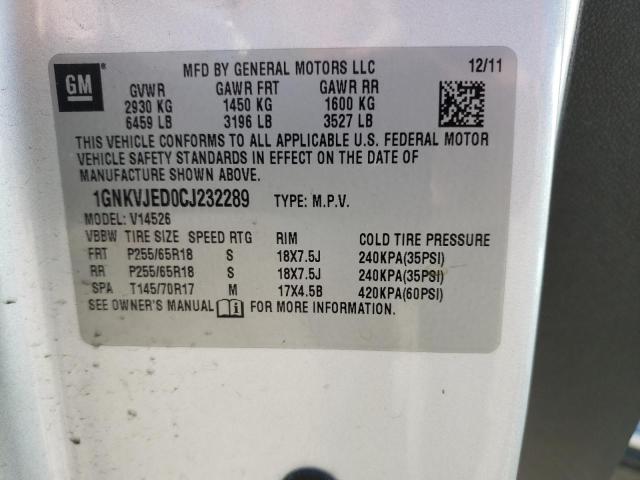 Photo 10 from auction – 2012 CHEVROLET TRAVERSE L with VIN 1GNKVJED0CJ232289