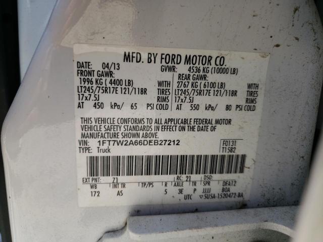 Photo 10 from auction – 2013 FORD F250 SUPER with VIN 1FT7W2A66DEB27212