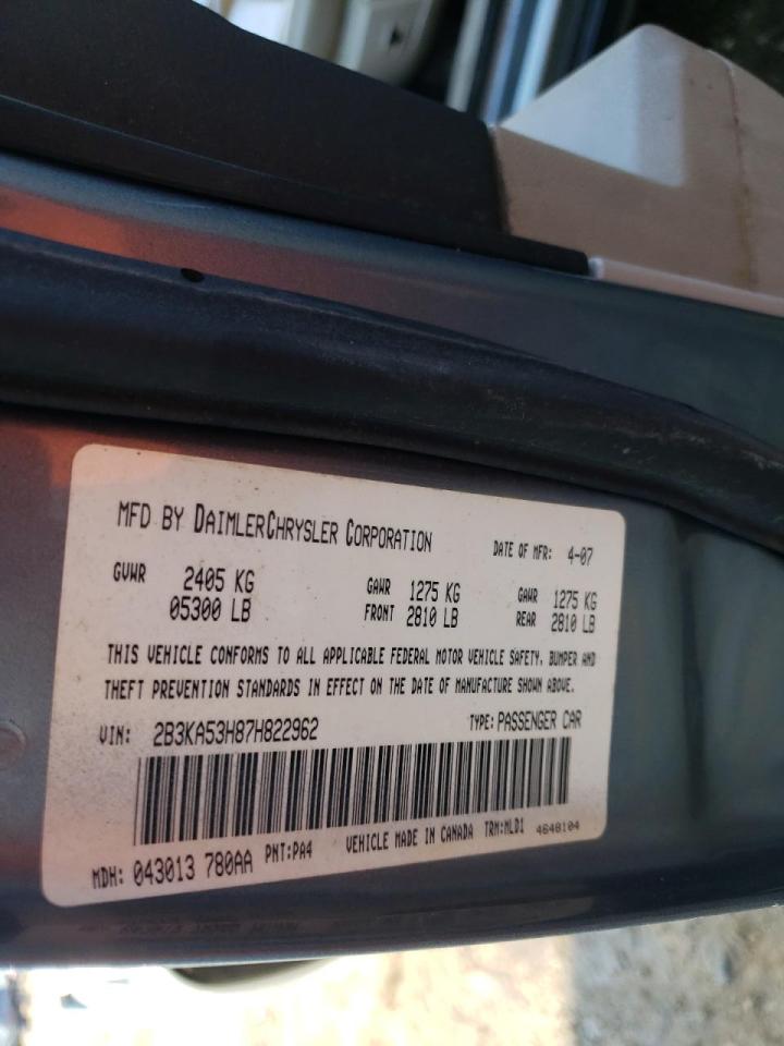 Photo 10 from auction – 2007 DODGE CHARGER R/ with VIN 2B3KA53H87H822962
