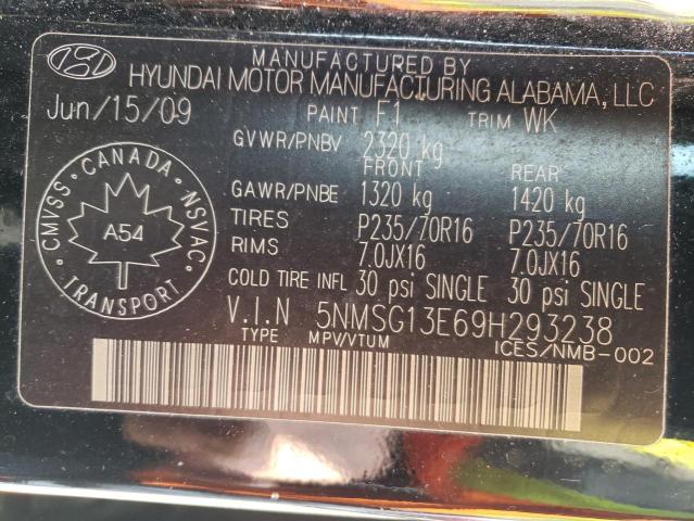 Photo 10 from auction – 2009 HYUNDAI SANTA FE G with VIN 5NMSG13E69H293238