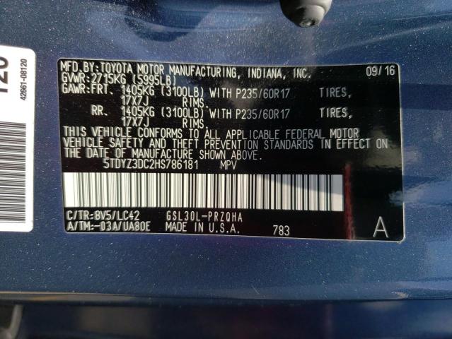 Photo 10 from auction – 2017 TOYOTA SIENNA XLE with VIN 5TDYZ3DC2HS786181