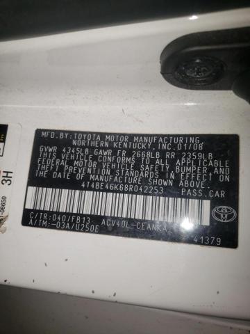 Photo 10 from auction – 2008 TOYOTA CAMRY CE with VIN 4T4BE46K68R042253