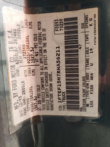Photo 10 from auction – 1994 FORD F150 with VIN 1FTEF15N7RNA56211