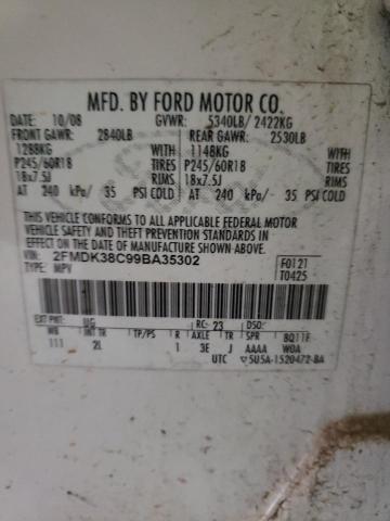 Photo 10 from auction – 2009 FORD EDGE SEL with VIN 2FMDK38C99BA35302