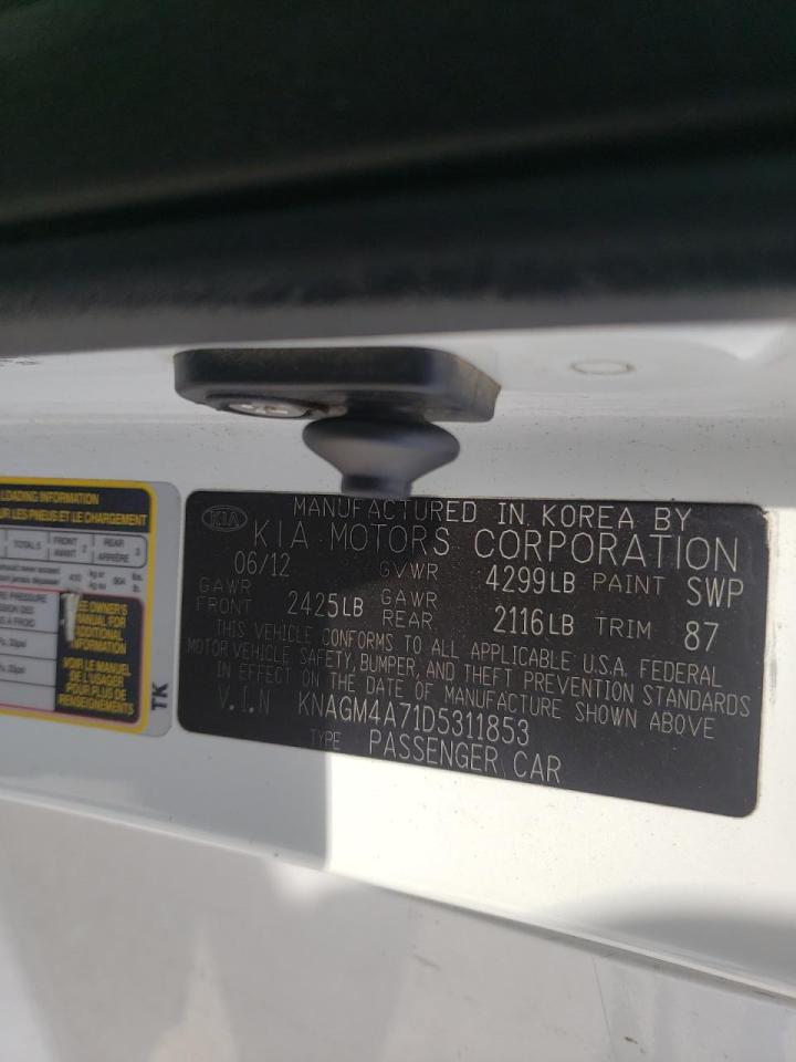 Photo 19 from auction – 2013 KIA OPTIMA LX with VIN KNAGM4A71D5311853