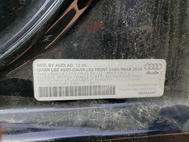 Photo 10 from auction – 2009 AUDI A4 PRESTIG with VIN WAUMF78K29N049552