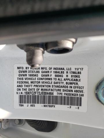 Photo 10 from auction – 2018 HONDA CIVIC EX with VIN 19XFC2F72JE004464