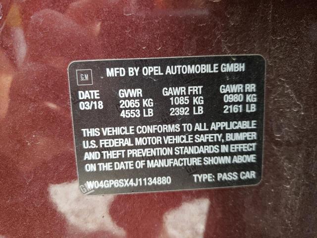 Photo 10 from auction – 2018 BUICK REGAL ESSE with VIN W04GP6SX4J1134880