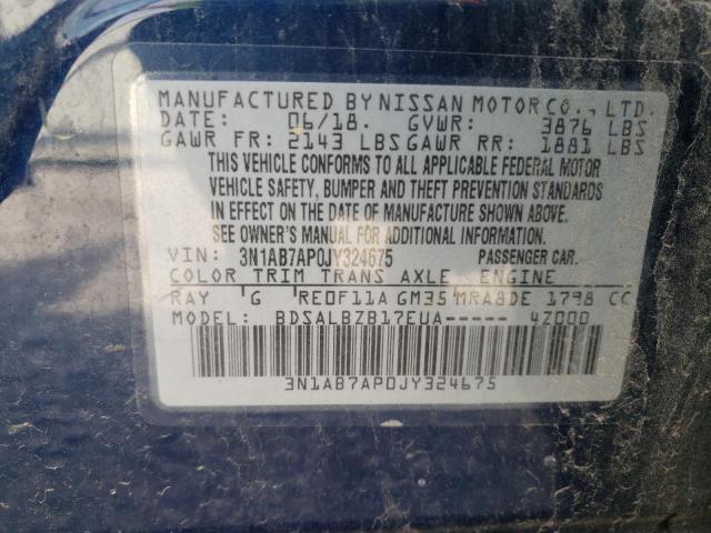 Photo 10 from auction – 2018 NISSAN SENTRA S with VIN 3N1AB7AP0JY324675
