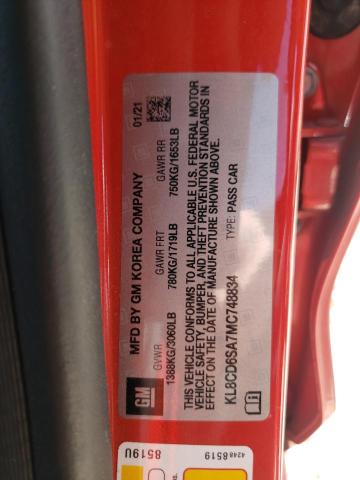 CHEVROLET SPARK 1LT 2021 with VIN KL8CD6SA7MC748834 - Photo from auction