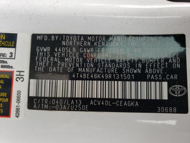 Photo 10 from auction – 2009 TOYOTA CAMRY BASE with VIN 4T4BE46K49R131501